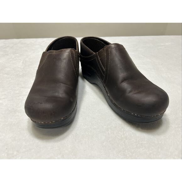 Dansko Women’s Shoes Clogs Size 37 US 7 Brown Leather Professional Nurse Slip On - Picture 3 of 8